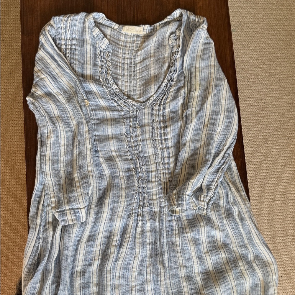 CP Shades Sky Blue and White Striped Tunic